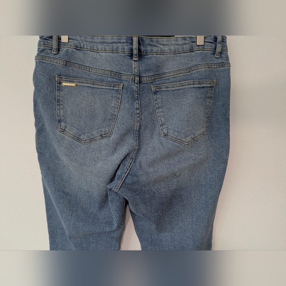 Michael Kors Women's Selma Flare High Rise Blue Jeans Slim Through Hip Sz 14 - Picture 13 of 15